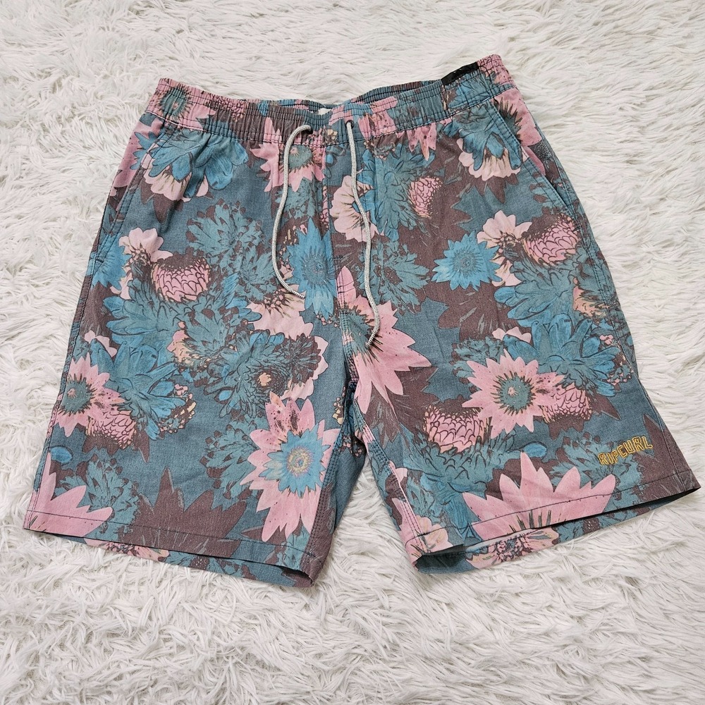 Rip Curl Men's Sz M Floral Beachy‎ Retro Style Casual Boardshorts Swim Trunks